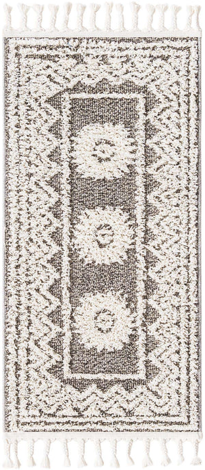 Gray 2' x 4' 1 Boho Runner Area Rug 100% Polyester With Cotton Backing Geometric Modern Boho Bohemian Decor Carpet for Living Rooms Office Dining Kitchen Unique Interior Design for Sale at Rug Engine