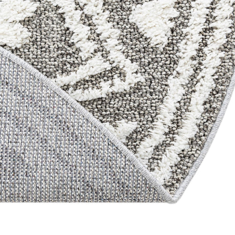 Gray 5' 3 x 5' 3 Boho Round Area Rug 100% Polyester With Cotton Backing Geometric Modern Boho Bohemian Decor Carpet for Living Rooms Office Dining Kitchen Unique Interior Design for Sale at Rug Engine