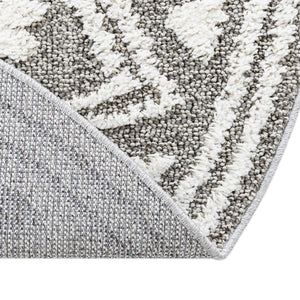Gray 3' 3 x 3' 3 Boho Round Area Rug 100% Polyester With Cotton Backing Geometric Modern Boho Bohemian Decor Carpet for Living Rooms Office Dining Kitchen Unique Interior Design for Sale at Rug Engine