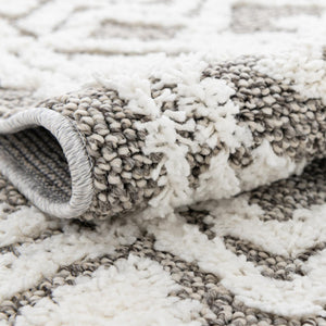 Gray 4' 1 x 6' 1 Boho Rectangle Area Rug 100% Polyester With Cotton Backing Geometric Modern Boho Bohemian Decor Carpet for Living Rooms Office Dining Kitchen Unique Interior Design for Sale at Rug Engine