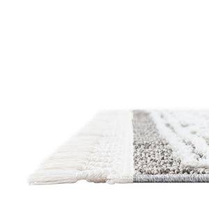 Gray 2' x 3' 1 Boho Rectangle Area Rug 100% Polyester With Cotton Backing Geometric Modern Boho Bohemian Decor Carpet for Living Rooms Office Dining Kitchen Unique Interior Design for Sale at Rug Engine