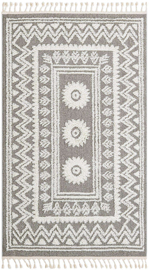 Gray 5' 3 x 8' Boho Rectangle Area Rug 100% Polyester With Cotton Backing Geometric Modern Boho Bohemian Decor Carpet for Living Rooms Office Dining Kitchen Unique Interior Design for Sale at Rug Engine
