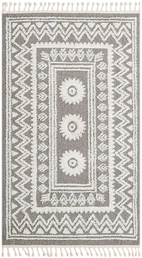 Gray 5' 3 x 8' Boho Rectangle Area Rug 100% Polyester With Cotton Backing Geometric Modern Boho Bohemian Decor Carpet for Living Rooms Office Dining Kitchen Unique Interior Design for Sale at Rug Engine
