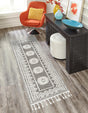 Gray 2' 7 x 12' Boho Runner Area Rug 100% Polyester With Cotton Backing Geometric Modern Boho Bohemian Decor Carpet for Living Rooms Office Dining Kitchen Unique Interior Design for Sale at Rug Engine