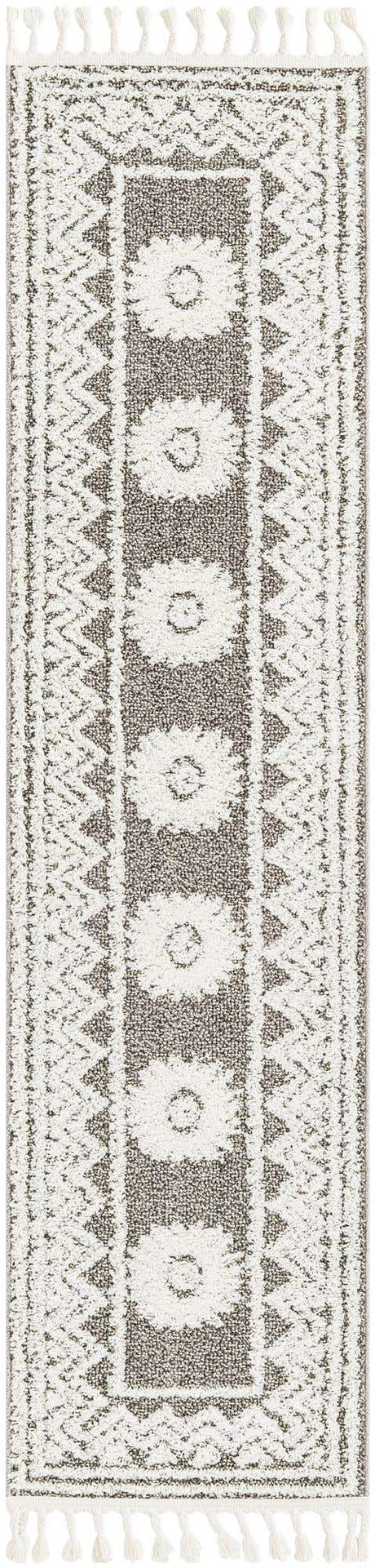 Gray 2' x 8' Boho Runner Area Rug 100% Polyester With Cotton Backing Geometric Modern Boho Bohemian Decor Carpet for Living Rooms Office Dining Kitchen Unique Interior Design for Sale at Rug Engine