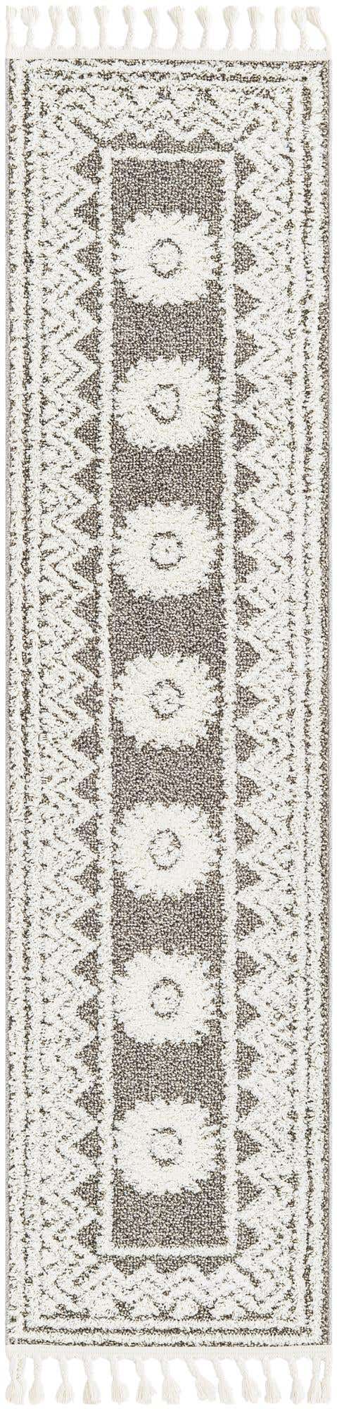 Gray 2' x 8' Boho Runner Area Rug 100% Polyester With Cotton Backing Geometric Modern Boho Bohemian Decor Carpet for Living Rooms Office Dining Kitchen Unique Interior Design for Sale at Rug Engine