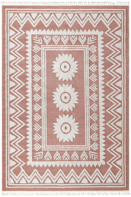Pink 9' 6 x 14' 3 Boho Rectangle Area Rug 100% Polyester With Cotton Backing Geometric Modern Boho Bohemian Decor Carpet for Living Rooms Office Dining Kitchen Unique Interior Design for Sale at Rug Engine