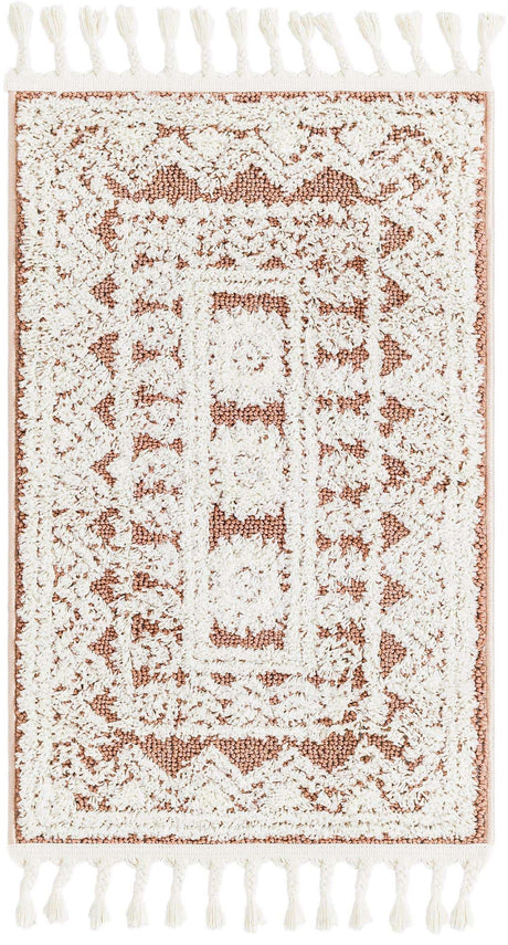 Pink 2' x 3' 1 Boho Rectangle Area Rug 100% Polyester With Cotton Backing Geometric Modern Boho Bohemian Decor Carpet for Living Rooms Office Dining Kitchen Unique Interior Design for Sale at Rug Engine