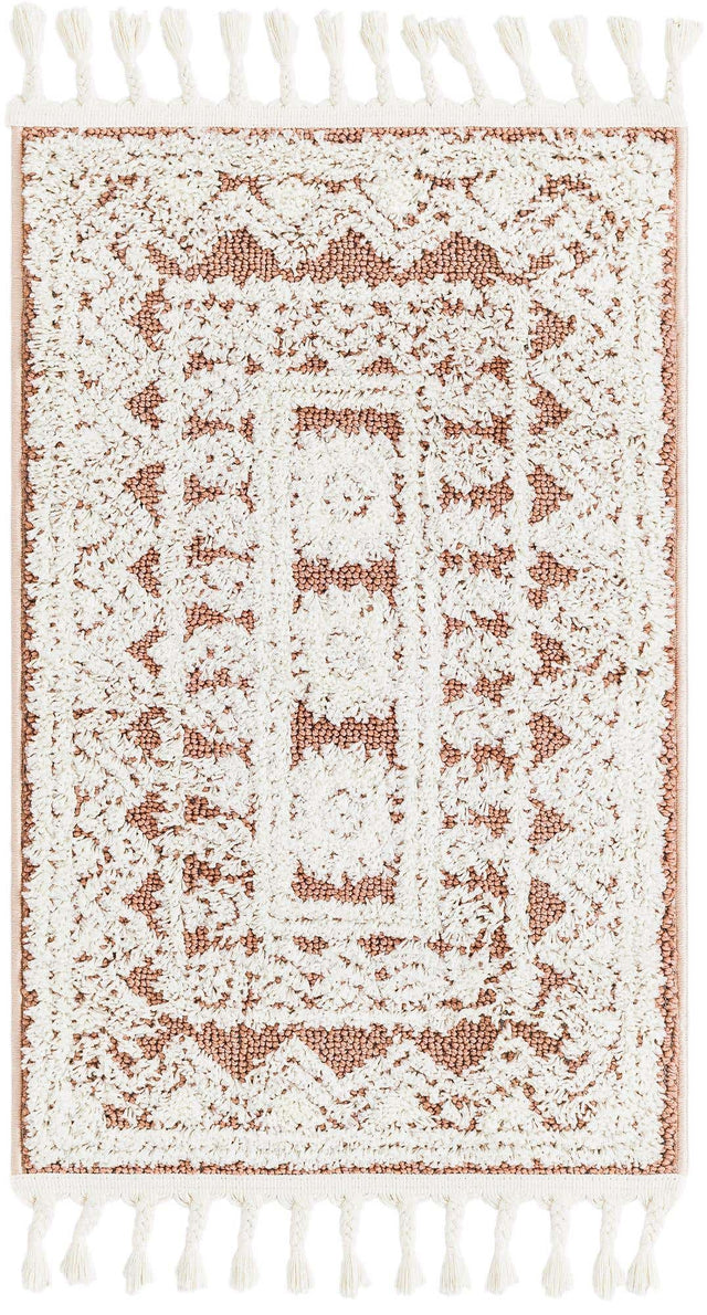 Pink 2' x 3' 1 Boho Rectangle Area Rug 100% Polyester With Cotton Backing Geometric Modern Boho Bohemian Decor Carpet for Living Rooms Office Dining Kitchen Unique Interior Design for Sale at Rug Engine