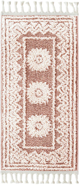 Pink 2' x 4' 1 Boho Runner Area Rug 100% Polyester With Cotton Backing Geometric Modern Boho Bohemian Decor Carpet for Living Rooms Office Dining Kitchen Unique Interior Design for Sale at Rug Engine
