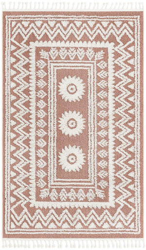 Pink 5' 3 x 8' Boho Rectangle Area Rug 100% Polyester With Cotton Backing Geometric Modern Boho Bohemian Decor Carpet for Living Rooms Office Dining Kitchen Unique Interior Design for Sale at Rug Engine