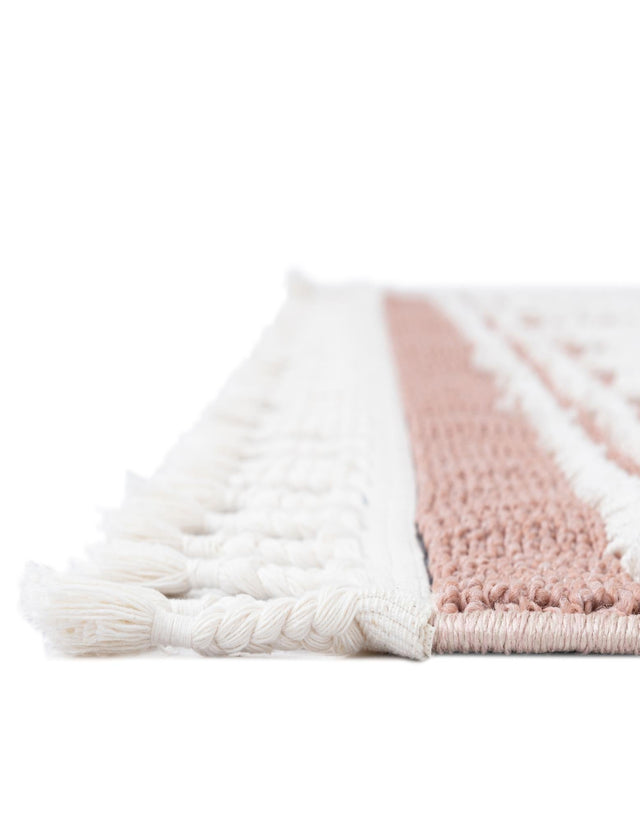 Pink 7' 10 x 7' 10 Boho Square Area Rug 100% Polyester With Cotton Backing Geometric Modern Boho Bohemian Decor Carpet for Living Rooms Office Dining Kitchen Unique Interior Design for Sale at Rug Engine