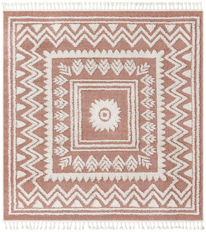 Pink 7' 10 x 7' 10 Boho Square Area Rug 100% Polyester With Cotton Backing Geometric Modern Boho Bohemian Decor Carpet for Living Rooms Office Dining Kitchen Unique Interior Design for Sale at Rug Engine