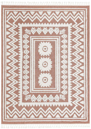 Pink 7' 10 x 10' Boho Rectangle Area Rug 100% Polyester With Cotton Backing Geometric Modern Boho Bohemian Decor Carpet for Living Rooms Office Dining Kitchen Unique Interior Design for Sale at Rug Engine
