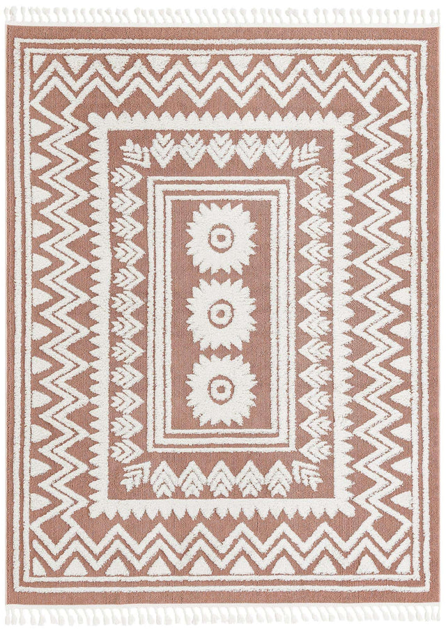 Pink 7' 10 x 10' Boho Rectangle Area Rug 100% Polyester With Cotton Backing Geometric Modern Boho Bohemian Decor Carpet for Living Rooms Office Dining Kitchen Unique Interior Design for Sale at Rug Engine