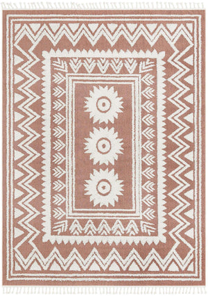 Pink 9' x 12' Boho Rectangle Area Rug 100% Polyester With Cotton Backing Geometric Modern Boho Bohemian Decor Carpet for Living Rooms Office Dining Kitchen Unique Interior Design for Sale at Rug Engine
