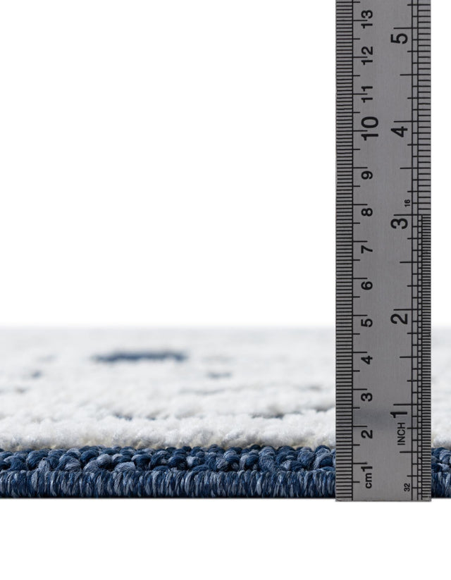 Blue 3' 3 x 3' 3 Boho Round Area Rug 100% Polyester With Cotton Backing Geometric Modern Boho Bohemian Decor Carpet for Living Rooms Office Dining Kitchen Unique Interior Design for Sale at Rug Engine