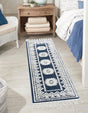 Blue 2' 7 x 12' Boho Runner Area Rug 100% Polyester With Cotton Backing Geometric Modern Boho Bohemian Decor Carpet for Living Rooms Office Dining Kitchen Unique Interior Design for Sale at Rug Engine