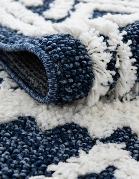 Blue 2' x 6' 1 Boho Runner Area Rug 100% Polyester With Cotton Backing Geometric Modern Boho Bohemian Decor Carpet for Living Rooms Office Dining Kitchen Unique Interior Design for Sale at Rug Engine