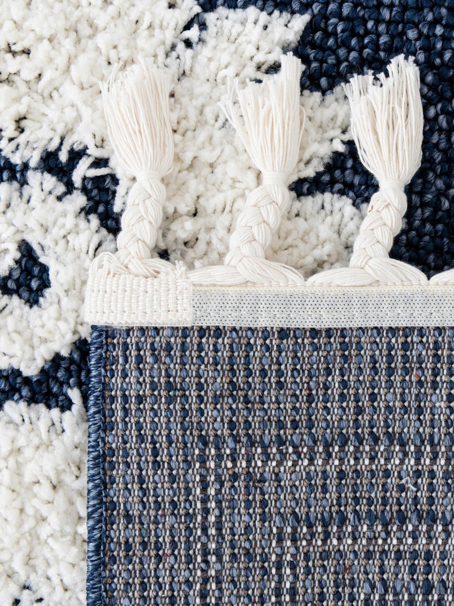 Blue 2' x 4' 1 Boho Runner Area Rug 100% Polyester With Cotton Backing Geometric Modern Boho Bohemian Decor Carpet for Living Rooms Office Dining Kitchen Unique Interior Design for Sale at Rug Engine