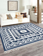 Blue 7' 10 x 7' 10 Boho Square Area Rug 100% Polyester With Cotton Backing Geometric Modern Boho Bohemian Decor Carpet for Living Rooms Office Dining Kitchen Unique Interior Design for Sale at Rug Engine