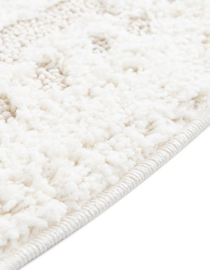 Ivory 3' 3 x 3' 3 Boho Round Area Rug 100% Polyester With Cotton Backing Geometric Modern Boho Bohemian Decor Carpet for Living Rooms Office Dining Kitchen Unique Interior Design for Sale at Rug Engine