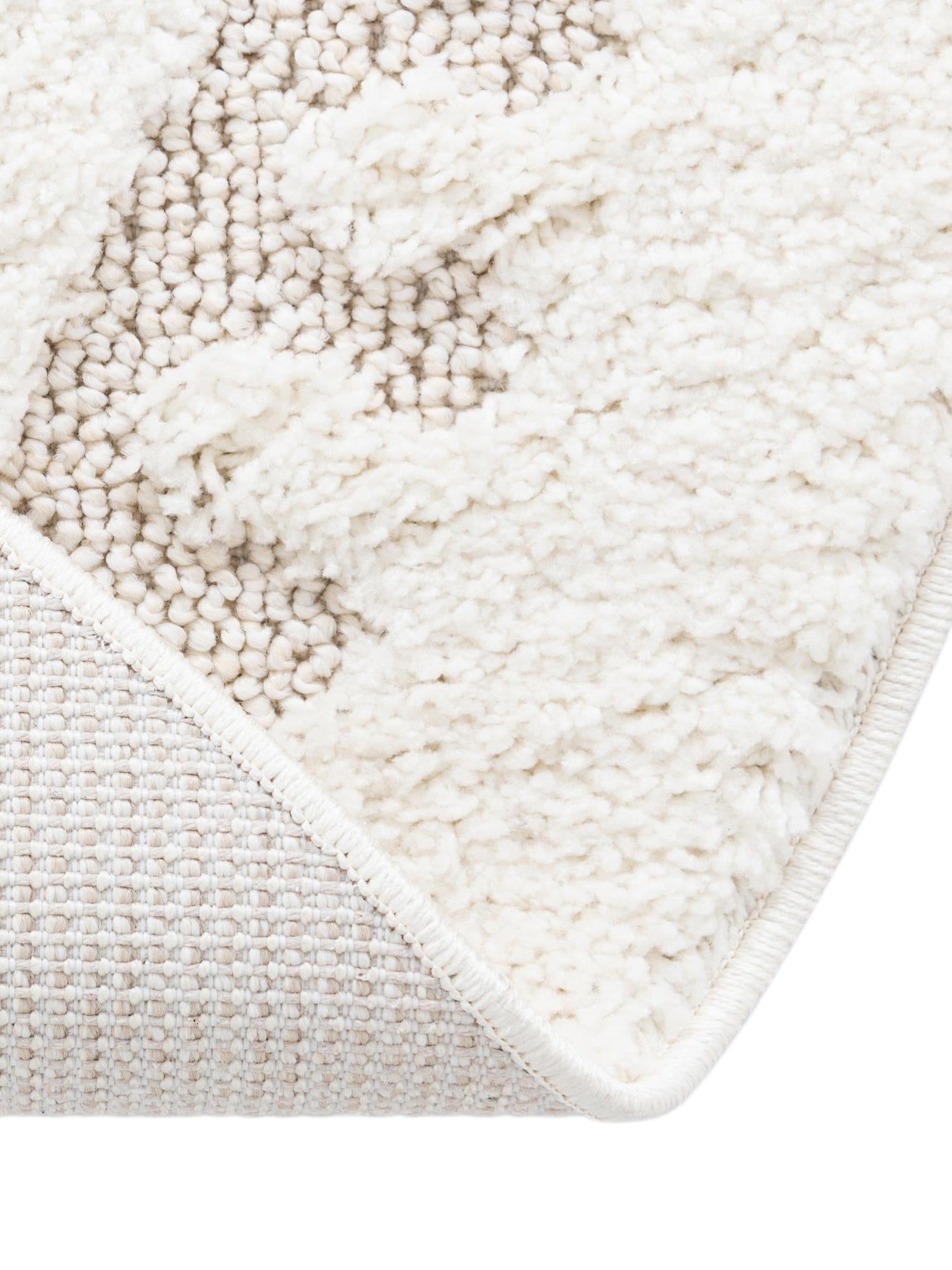 Ivory 10' x 10' Boho Round Area Rug 100% Polyester With Cotton Backing Geometric Modern Boho Bohemian Decor Carpet for Living Rooms Office Dining Kitchen Unique Interior Design for Sale at Rug Engine