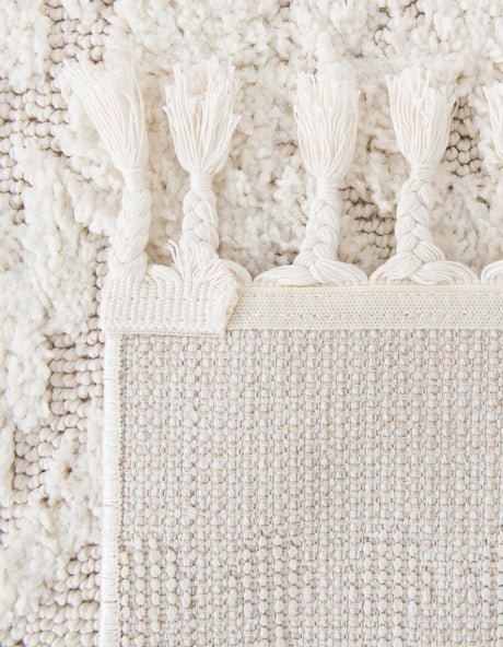 Ivory 10' x 13' 1 Boho Rectangle Area Rug 100% Polyester With Cotton Backing Geometric Modern Boho Bohemian Decor Carpet for Living Rooms Office Dining Kitchen Unique Interior Design for Sale at Rug Engine