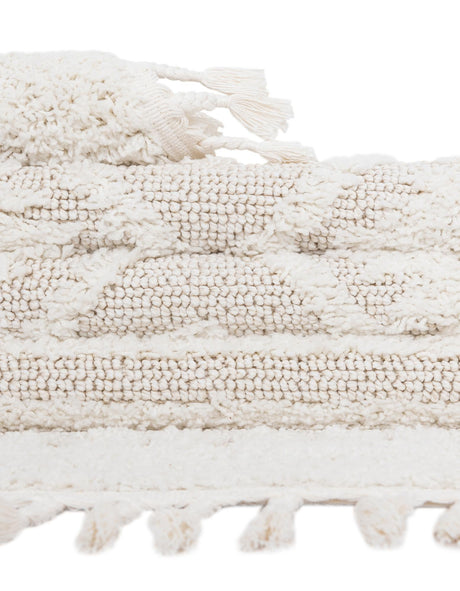 Ivory 10' x 13' 1 Boho Rectangle Area Rug 100% Polyester With Cotton Backing Geometric Modern Boho Bohemian Decor Carpet for Living Rooms Office Dining Kitchen Unique Interior Design for Sale at Rug Engine