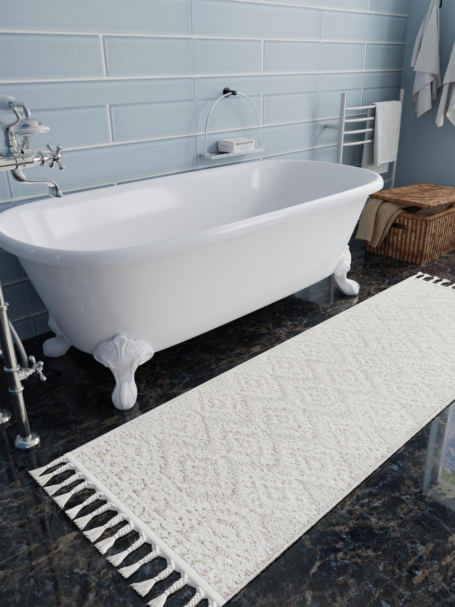 Ivory 2' x 4' 1 Boho Runner Area Rug 100% Polyester With Cotton Backing Geometric Modern Boho Bohemian Decor Carpet for Living Rooms Office Dining Kitchen Unique Interior Design for Sale at Rug Engine