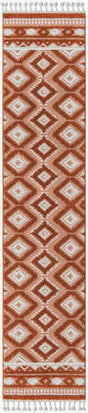 Rust Red 2' 7 x 12' Boho Runner Area Rug 100% Polyester With Cotton Backing Geometric Modern Boho Bohemian Decor Carpet for Living Rooms Office Dining Kitchen Unique Interior Design for Sale at Rug Engine