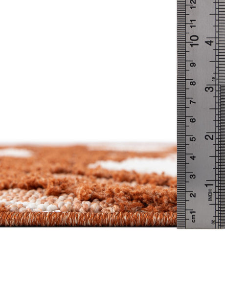 Rust Red 9' 6 x 14' 3 Boho Rectangle Area Rug 100% Polyester With Cotton Backing Geometric Modern Boho Bohemian Decor Carpet for Living Rooms Office Dining Kitchen Unique Interior Design for Sale at Rug Engine