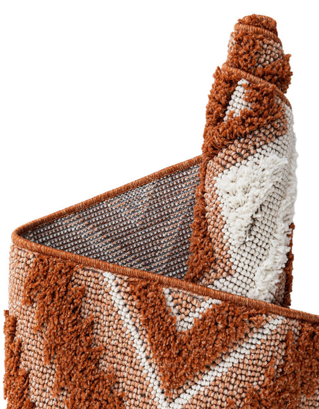 Rust Red 2' x 3' 1 Boho Rectangle Area Rug 100% Polyester With Cotton Backing Geometric Modern Boho Bohemian Decor Carpet for Living Rooms Office Dining Kitchen Unique Interior Design for Sale at Rug Engine