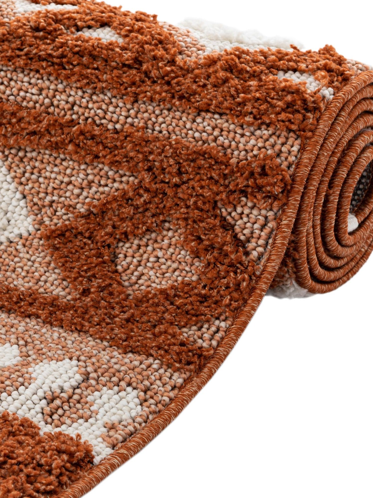 Rust Red 5' 3 x 8' Boho Rectangle Area Rug 100% Polyester With Cotton Backing Geometric Modern Boho Bohemian Decor Carpet for Living Rooms Office Dining Kitchen Unique Interior Design for Sale at Rug Engine