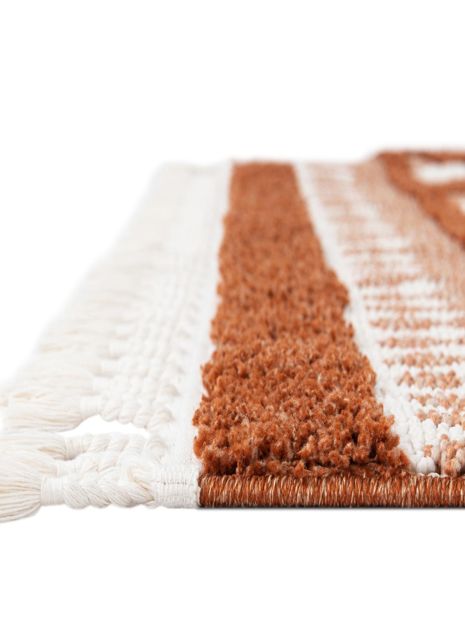 Rust Red 2' x 8' Boho Runner Area Rug 100% Polyester With Cotton Backing Geometric Modern Boho Bohemian Decor Carpet for Living Rooms Office Dining Kitchen Unique Interior Design for Sale at Rug Engine