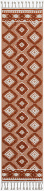 Rust Red 2' x 8' Boho Runner Area Rug 100% Polyester With Cotton Backing Geometric Modern Boho Bohemian Decor Carpet for Living Rooms Office Dining Kitchen Unique Interior Design for Sale at Rug Engine