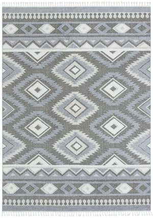 Gray 9' 6 x 14' 3 Boho Rectangle Area Rug 100% Polyester With Cotton Backing Geometric Modern Boho Bohemian Decor Carpet for Living Rooms Office Dining Kitchen Unique Interior Design for Sale at Rug Engine