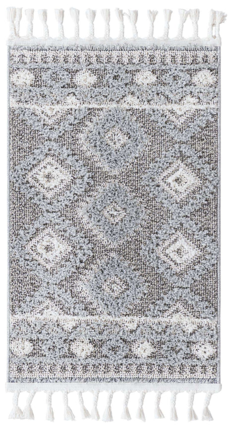 Gray 2' x 3' 1 Boho Rectangle Area Rug 100% Polyester With Cotton Backing Geometric Modern Boho Bohemian Decor Carpet for Living Rooms Office Dining Kitchen Unique Interior Design for Sale at Rug Engine