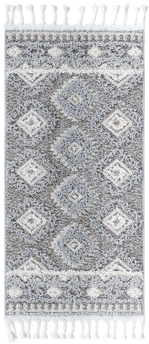 Gray 2' x 4' 1 Boho Runner Area Rug 100% Polyester With Cotton Backing Geometric Modern Boho Bohemian Decor Carpet for Living Rooms Office Dining Kitchen Unique Interior Design for Sale at Rug Engine