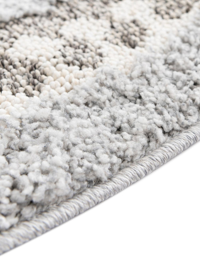 Gray 7' 10 x 7' 10 Boho Round Area Rug 100% Polyester With Cotton Backing Geometric Modern Boho Bohemian Decor Carpet for Living Rooms Office Dining Kitchen Unique Interior Design for Sale at Rug Engine