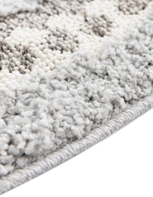 Gray 5' 3 x 5' 3 Boho Round Area Rug 100% Polyester With Cotton Backing Geometric Modern Boho Bohemian Decor Carpet for Living Rooms Office Dining Kitchen Unique Interior Design for Sale at Rug Engine