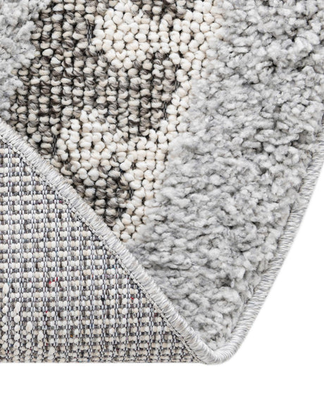Gray 7' 10 x 7' 10 Boho Round Area Rug 100% Polyester With Cotton Backing Geometric Modern Boho Bohemian Decor Carpet for Living Rooms Office Dining Kitchen Unique Interior Design for Sale at Rug Engine