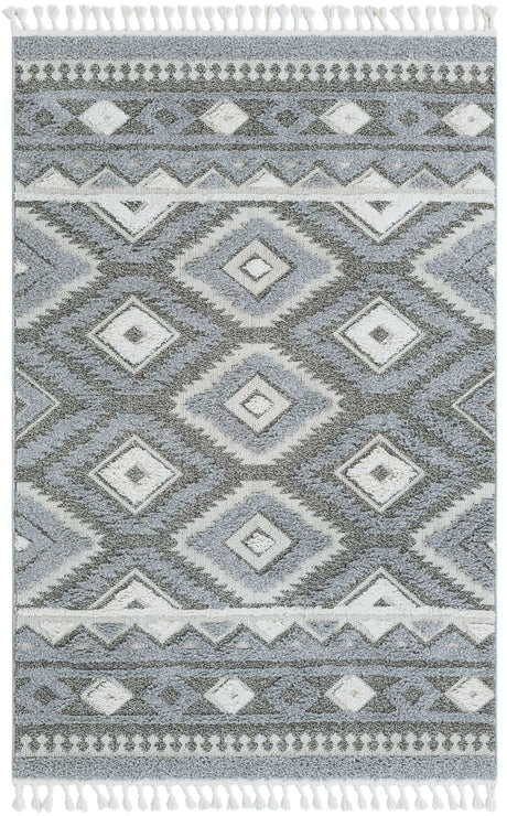 Gray 5' 3 x 8' Boho Rectangle Area Rug 100% Polyester With Cotton Backing Geometric Modern Boho Bohemian Decor Carpet for Living Rooms Office Dining Kitchen Unique Interior Design for Sale at Rug Engine