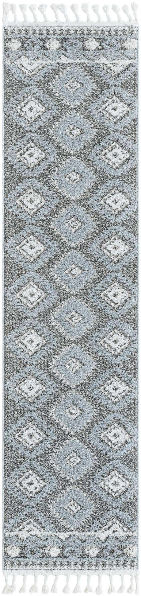Gray 2' x 8' Boho Runner Area Rug 100% Polyester With Cotton Backing Geometric Modern Boho Bohemian Decor Carpet for Living Rooms Office Dining Kitchen Unique Interior Design for Sale at Rug Engine