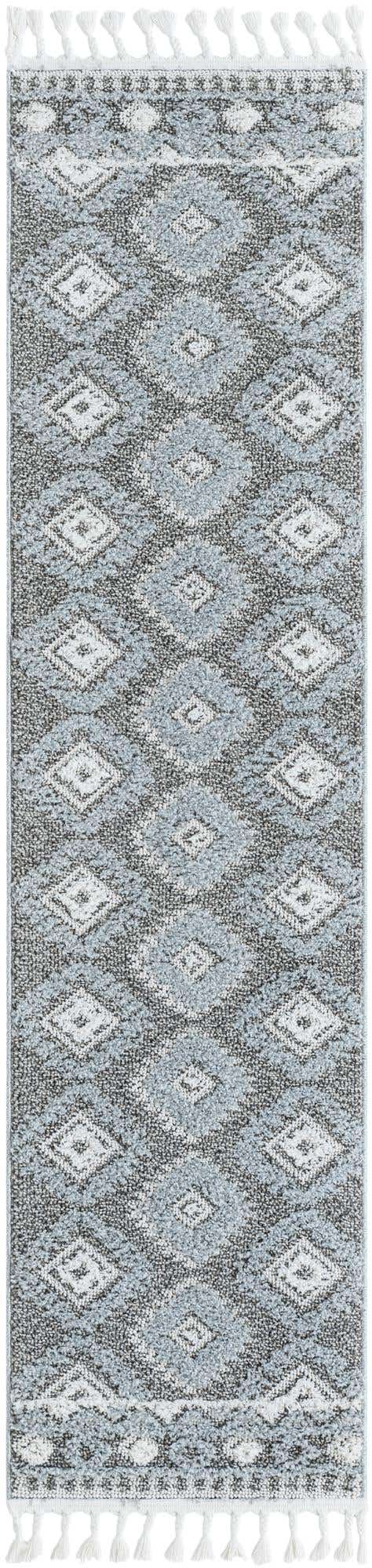 Gray 2' x 8' Boho Runner Area Rug 100% Polyester With Cotton Backing Geometric Modern Boho Bohemian Decor Carpet for Living Rooms Office Dining Kitchen Unique Interior Design for Sale at Rug Engine