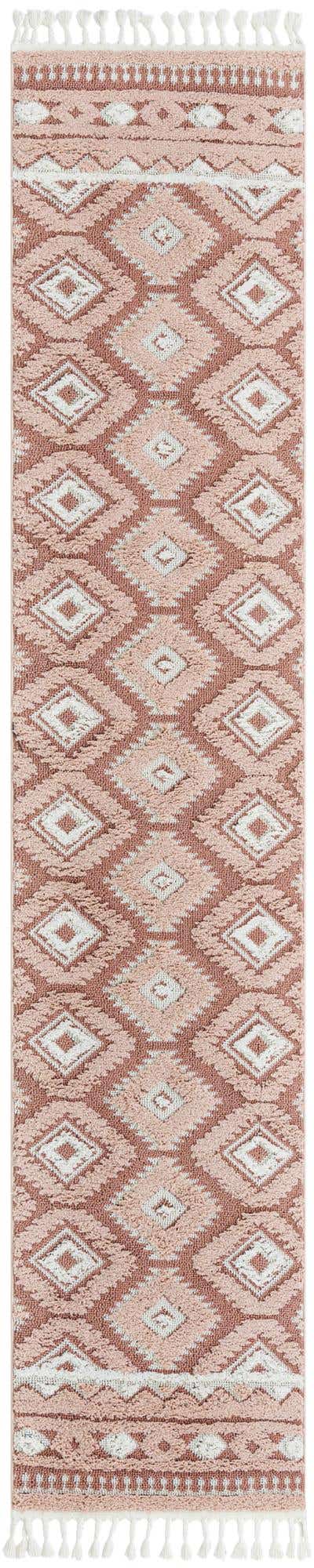 Pink 2' 7 x 12' Boho Runner Area Rug 100% Polyester With Cotton Backing Geometric Modern Boho Bohemian Decor Carpet for Living Rooms Office Dining Kitchen Unique Interior Design for Sale at Rug Engine