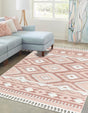 Pink 9' 6 x 14' 3 Boho Rectangle Area Rug 100% Polyester With Cotton Backing Geometric Modern Boho Bohemian Decor Carpet for Living Rooms Office Dining Kitchen Unique Interior Design for Sale at Rug Engine