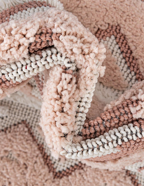 Pink 9' x 12' Boho Rectangle Area Rug 100% Polyester With Cotton Backing Geometric Modern Boho Bohemian Decor Carpet for Living Rooms Office Dining Kitchen Unique Interior Design for Sale at Rug Engine