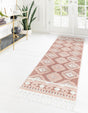 Pink 2' x 6' 1 Boho Runner Area Rug 100% Polyester With Cotton Backing Geometric Modern Boho Bohemian Decor Carpet for Living Rooms Office Dining Kitchen Unique Interior Design for Sale at Rug Engine