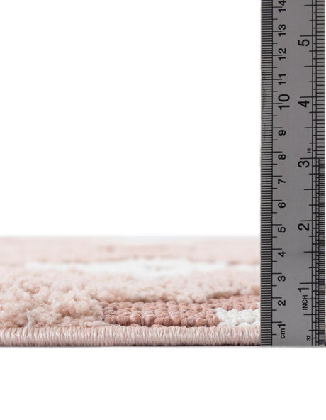 Pink 2' x 8' Boho Runner Area Rug 100% Polyester With Cotton Backing Geometric Modern Boho Bohemian Decor Carpet for Living Rooms Office Dining Kitchen Unique Interior Design for Sale at Rug Engine